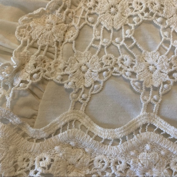 Lace Battenberg White Cami Camisole Sleeveless Fancy Figure Flattering L Large - Picture 9 of 16